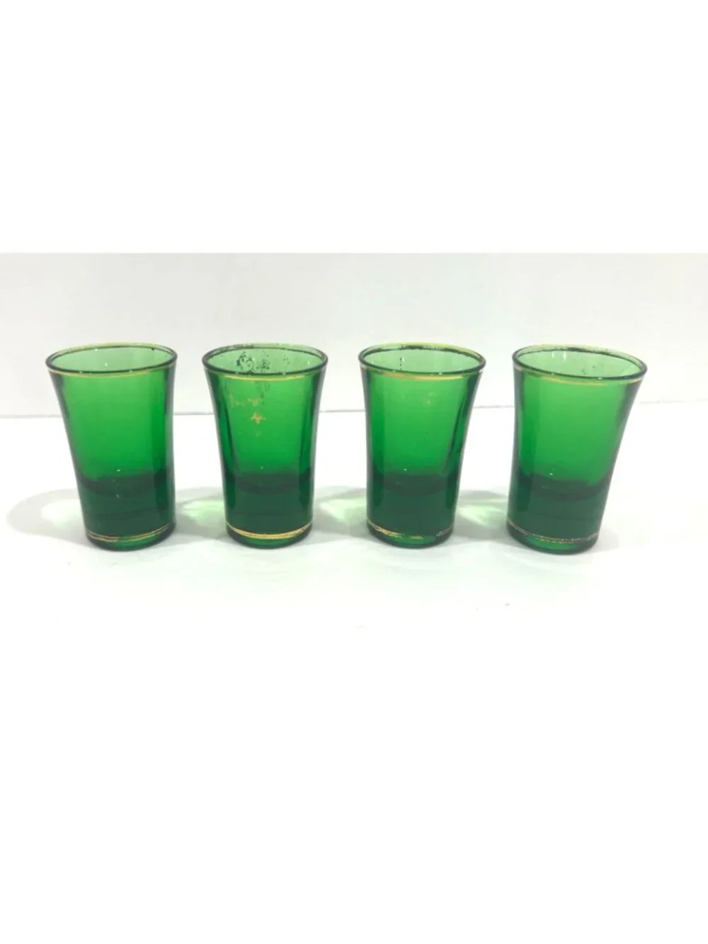 Vintage Cristallerie Artistiche DFP Emerald Green Decanter with 4 glasses,Italy